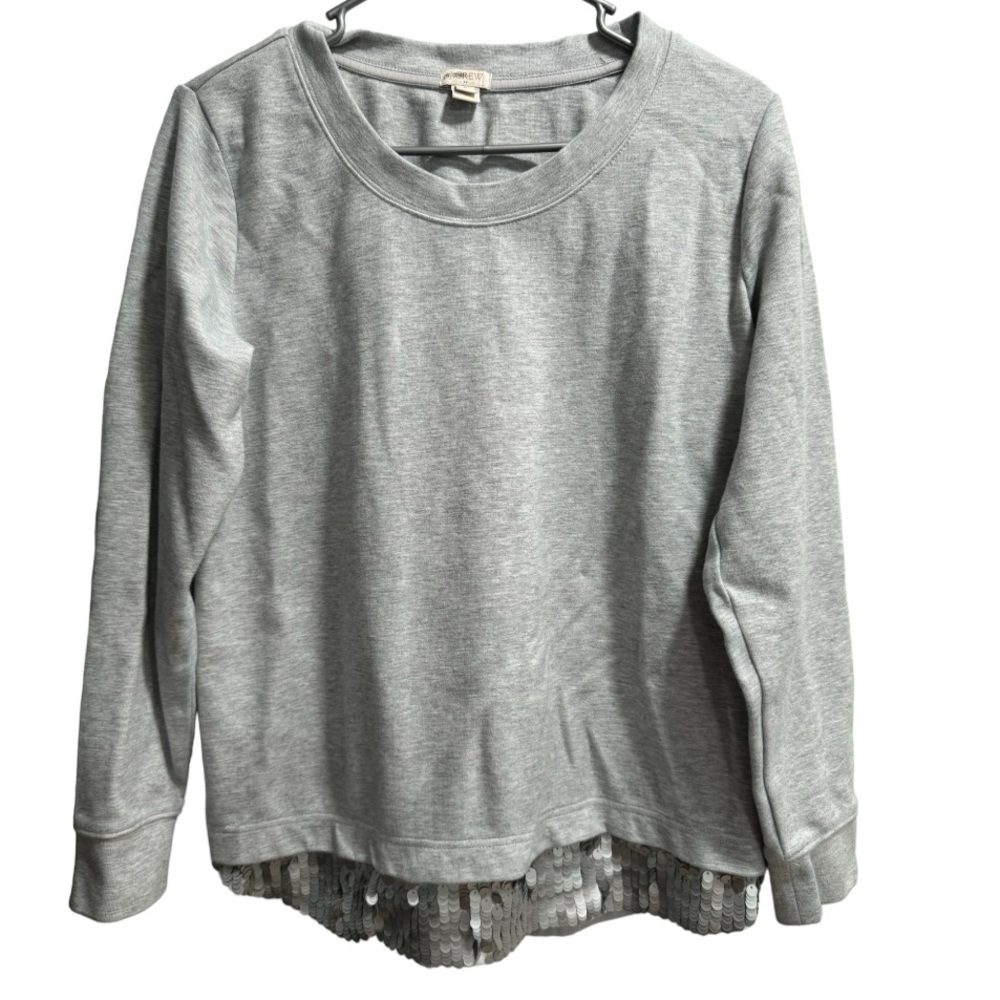 J. Crew Gray‎ Sequin Trim Sweatshirt, size Medium